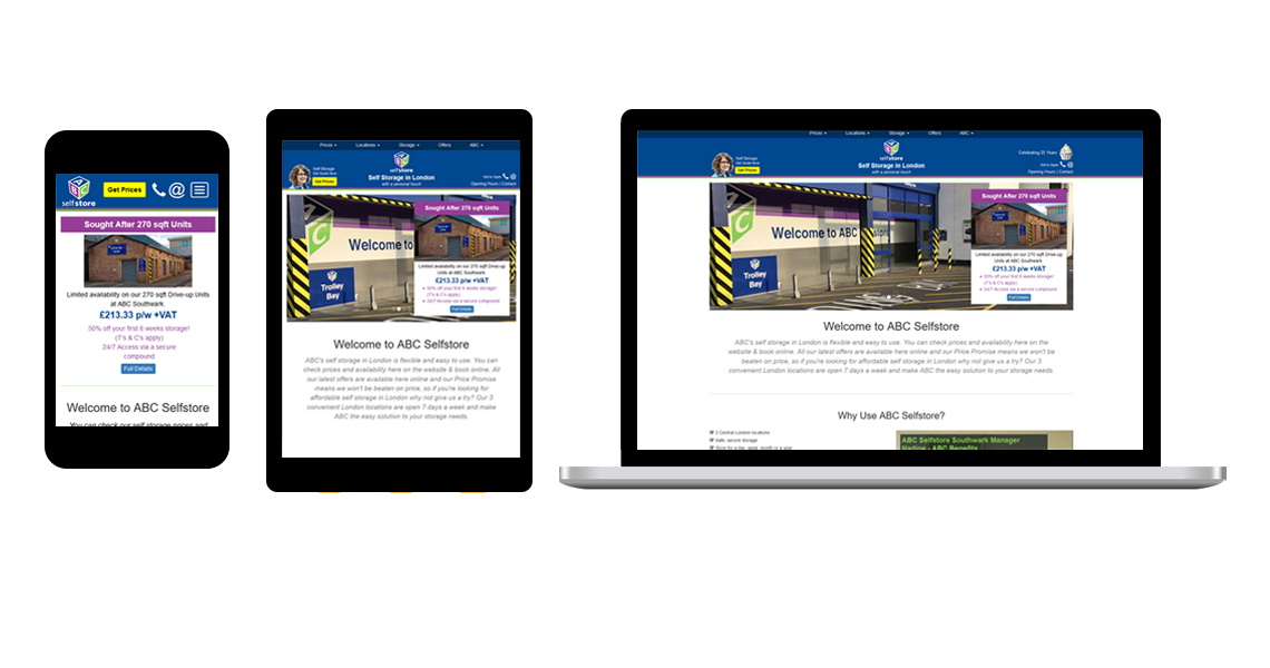 UI Design and Bootstrap Website Build for ABC Selfstore