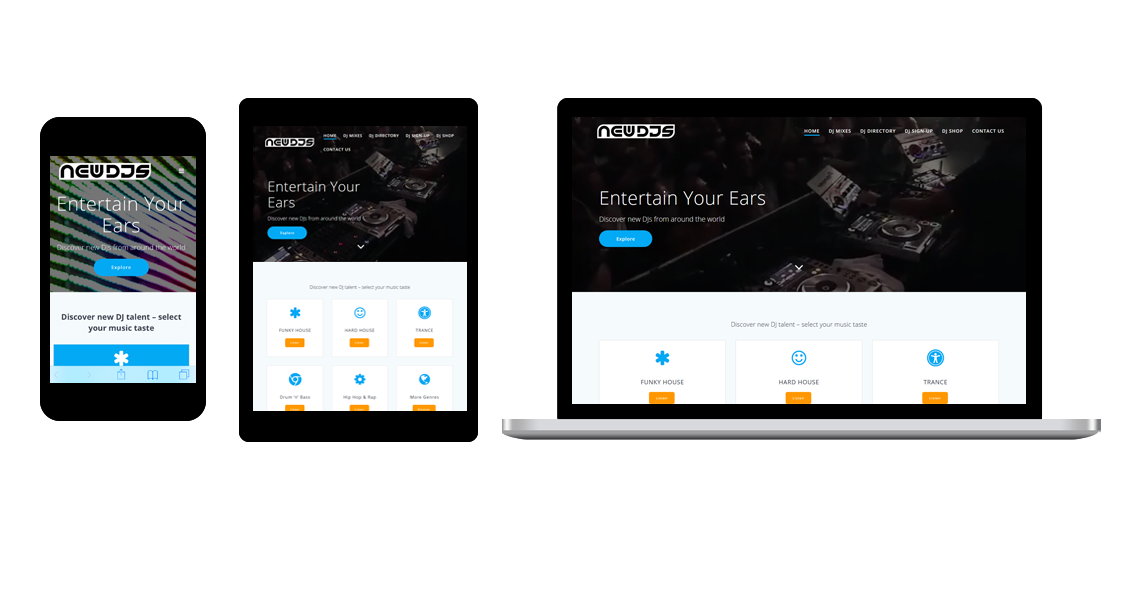 UI Design and WordPress Website Build for New DJs